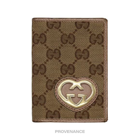 🔴 Gucci GG Canvas Heart Pocket Organizer Wallet - Blush - Picture 1 of 7